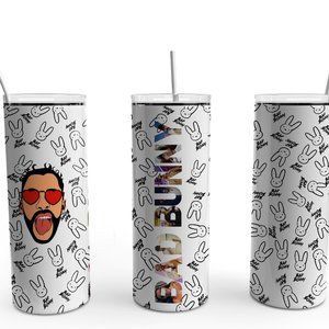 Bad Bunny Graphic Tumblers Stainless Steel SKINNY 20 oz